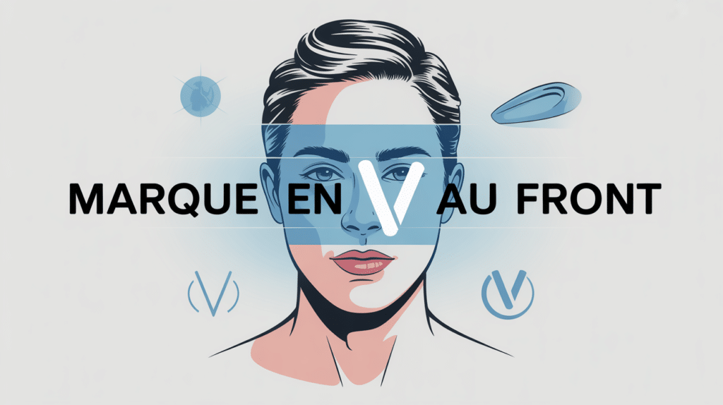 Visage stylisé avec marque en V au front