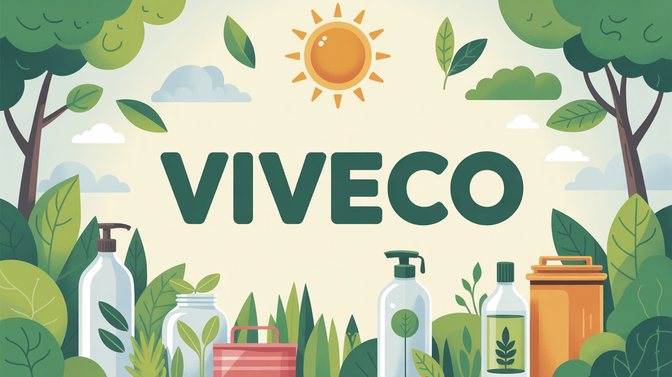 Illustration viveco produits écologiques élégants