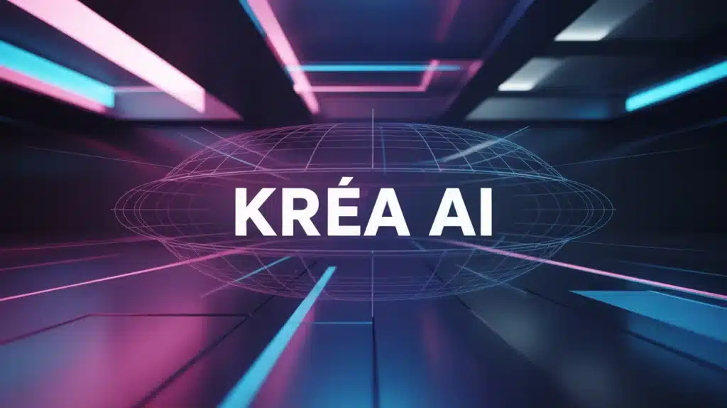 Illustration vectorielle futuriste Krea AI création visuelle IA