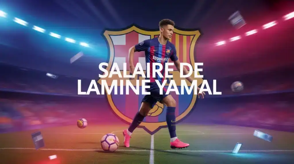 Illustration jeune footballeur Salaire de Lamine Yamal FC Barcelone