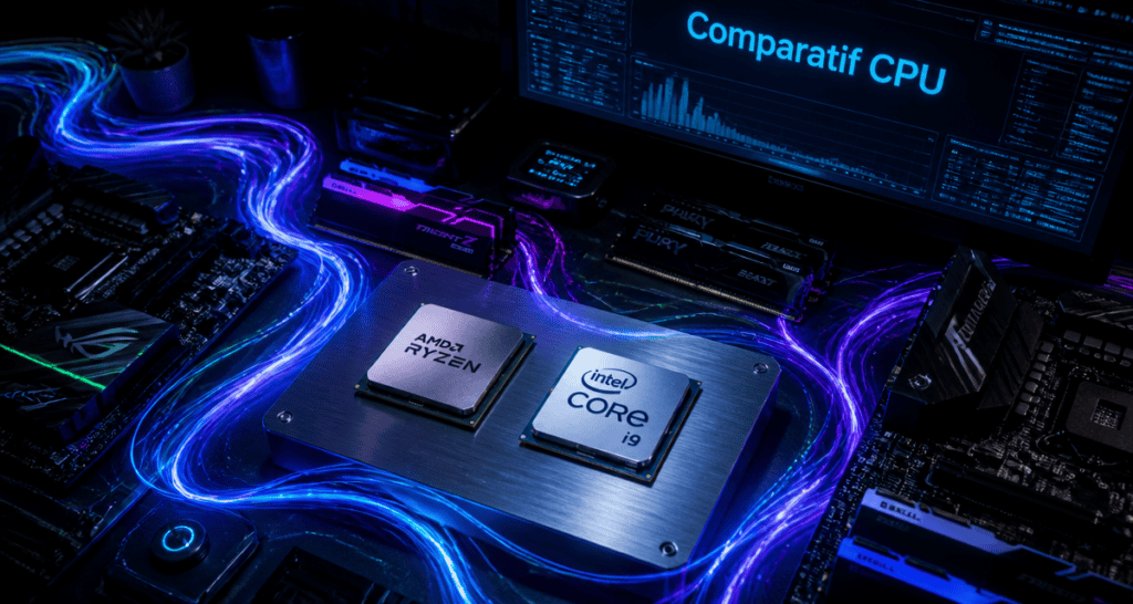 comparatif processeur AMD Intel sur bureau moderne