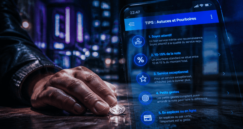 tips définition main smartphone pourboires