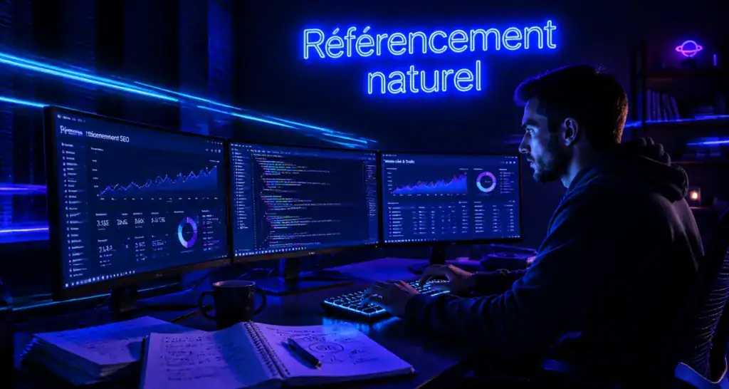 services for seo expert devant écrans référencement naturel