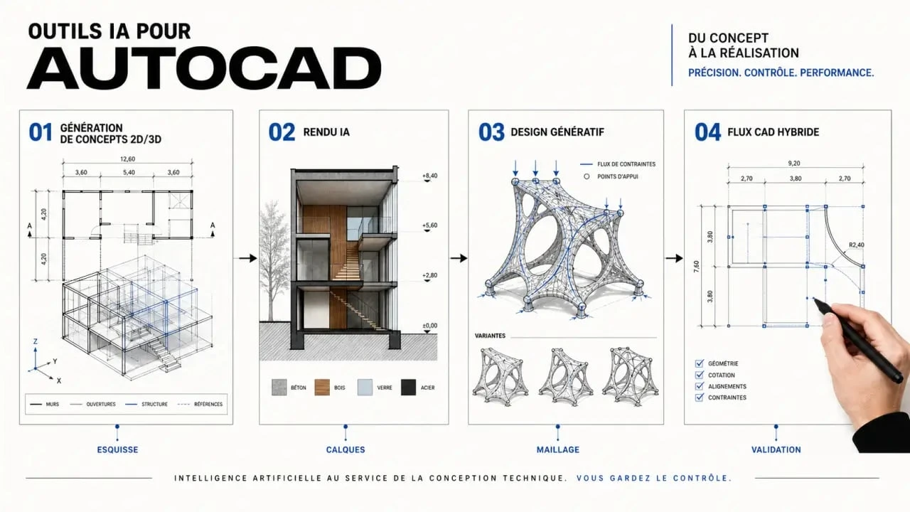Comparatif des herramientas ia para autocad selon les usages, la sortie et le niveau de contrôle