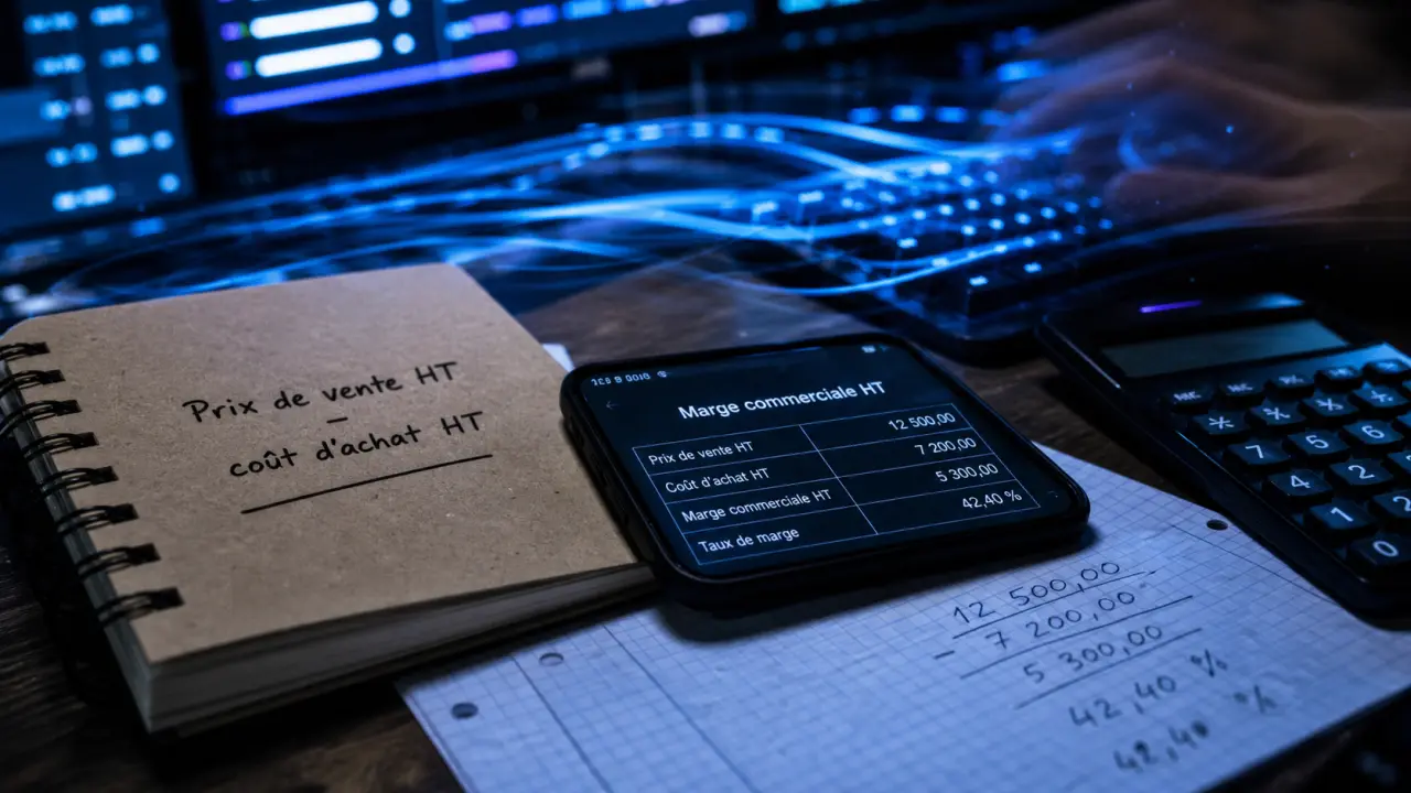 Marge commerciale calcul : formule HT et taux de marge