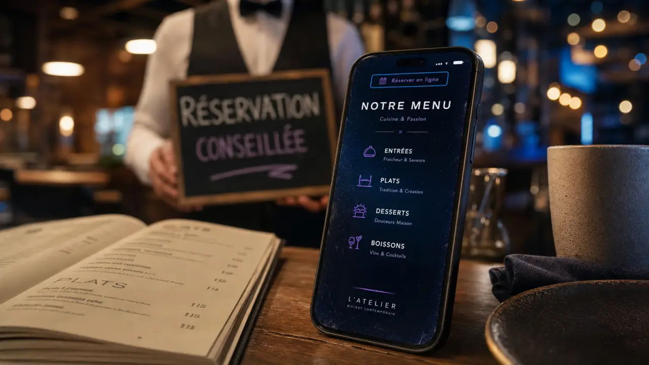 Marketing digital para restaurantes : carte digitale QR au restaurant