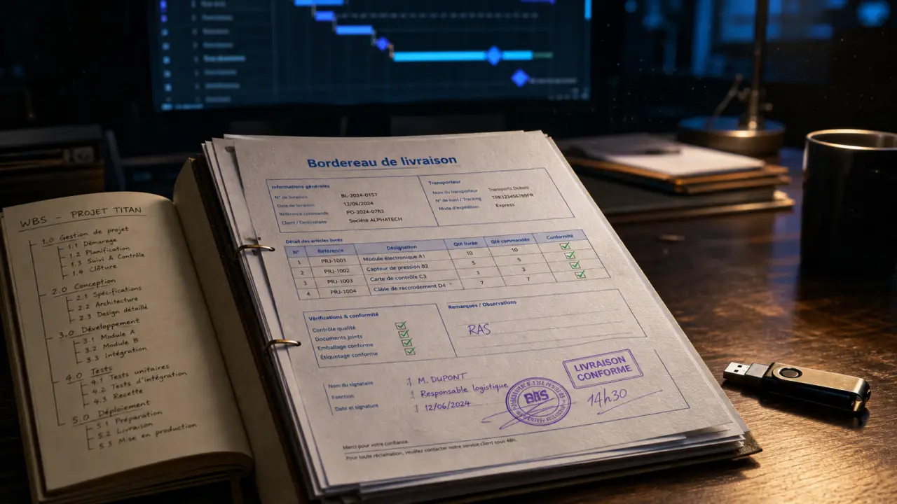 Livrables définition : bordereau de livraison et WBS en gestion de projet