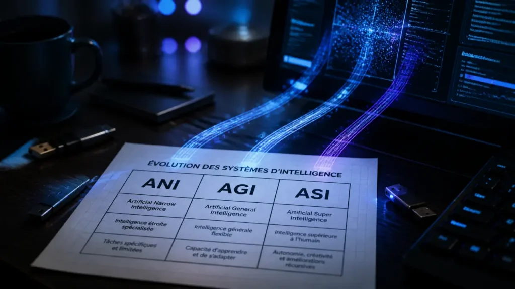 Tipi di intelligenza artificiale : ANI AGI ASI, bureau et données