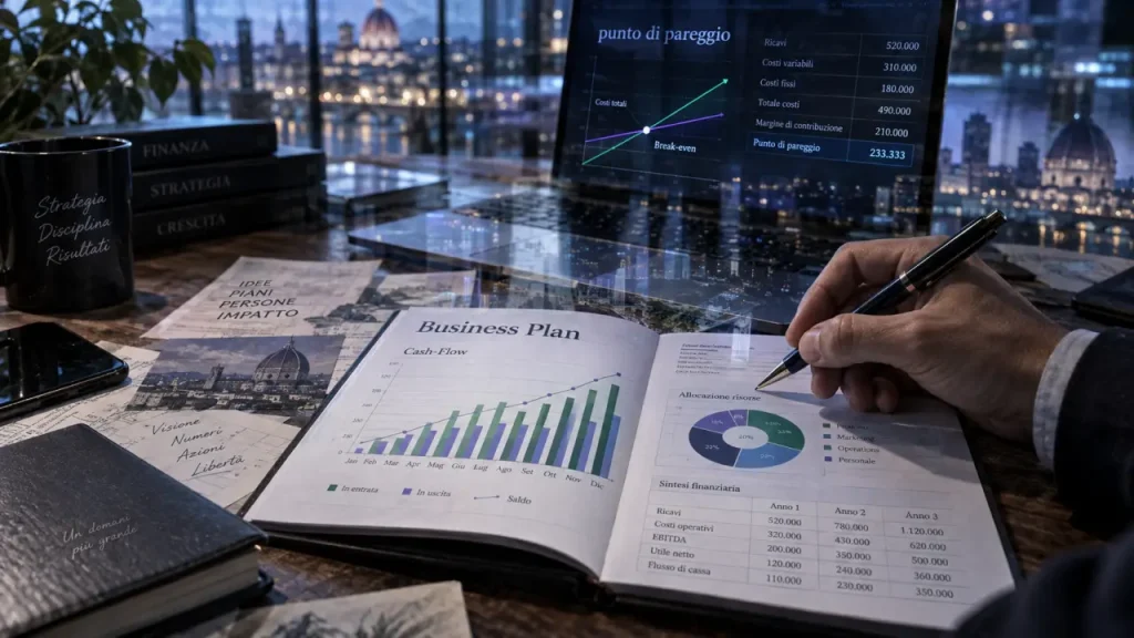 Business plan consulenza : chiffres et trésorerie