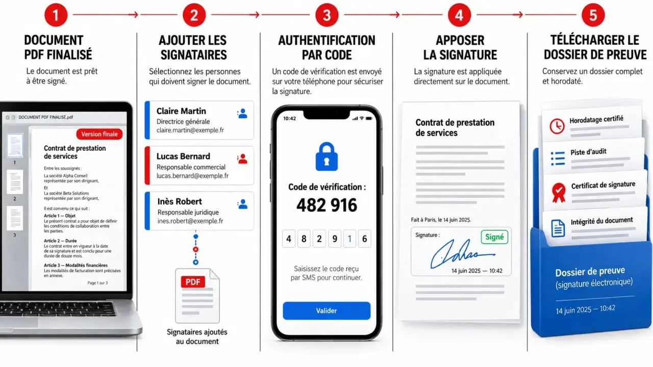 Comment faire une signature électronique sur un PDF avec authentification et piste d’audit