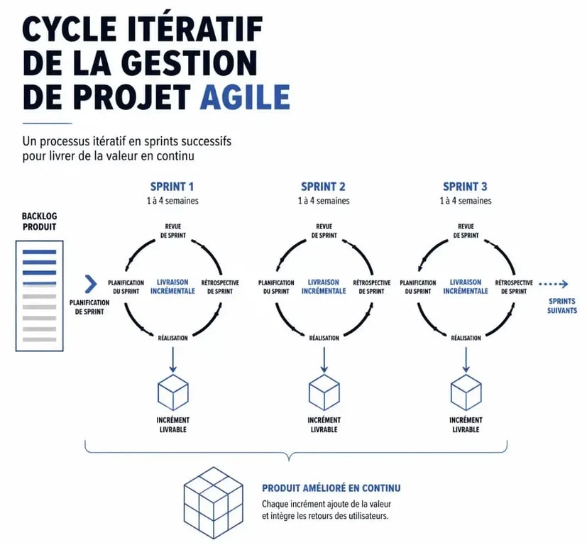 Cycle itératif de la gestion de projet agile
