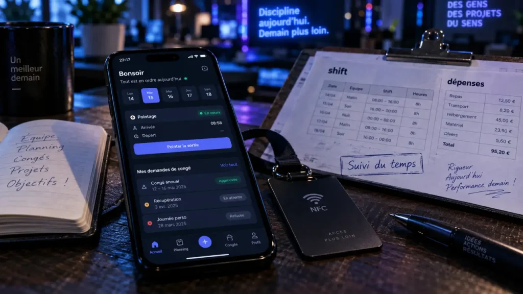 Fluida business management software pour suivi présence, shifts et dépenses