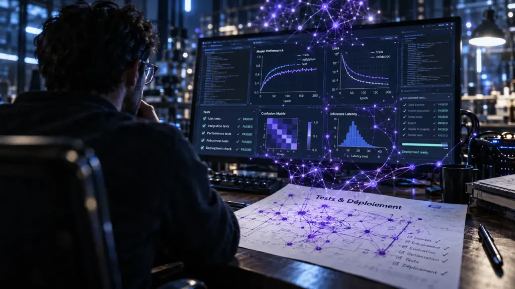Ingénieur intelligence artificielle sur tests & déploiement, écran et réseau neuronal