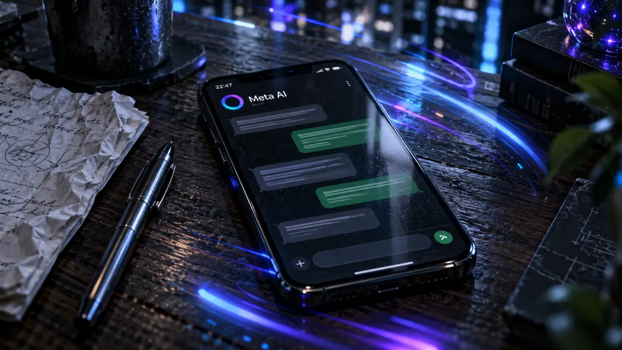 Intelligenza artificiale su WhatsApp: Meta AI su smartphone en chat